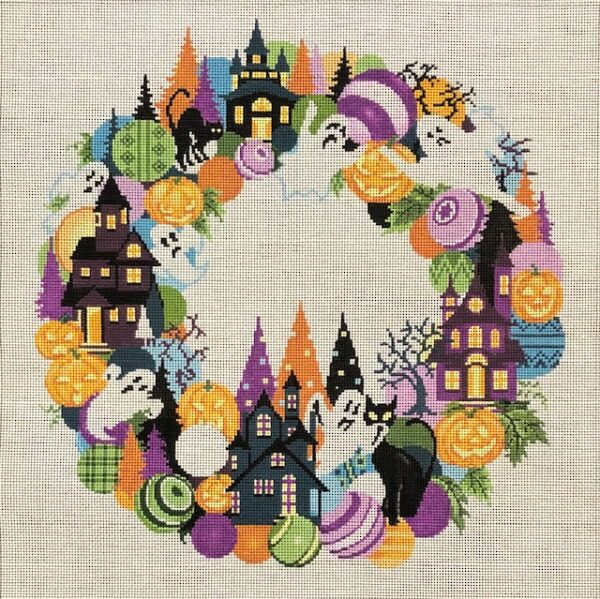 A Stitch in Time Halloween Wreath ASIT393-18