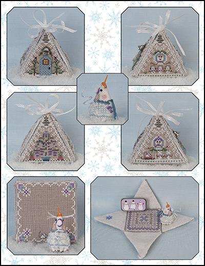 Just Nan Frosty Winter Mouse in a House with Embellishment Pack