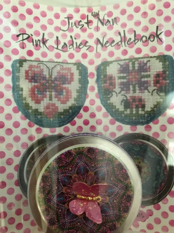 Just Nan Pink Ladies Needlebook with Pink Butterfly Tin