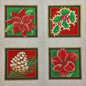 Pepperberry Designs Christmas Floral Coasters CS05