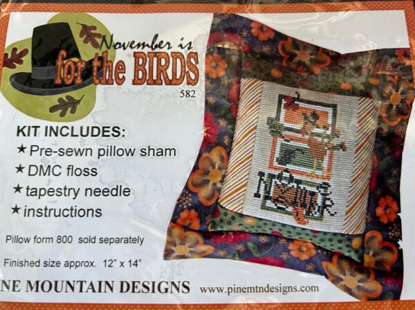 Pine Mountain November is For The Birds Flange Pillow Kit