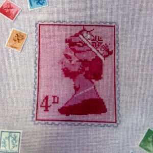 Stitch Style Queen Elizabeth Stamp Pink