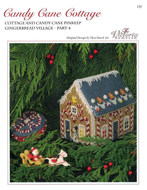 The Victoria Sampler Gingerbread Candy Cane Cottage & Accessory Pack
